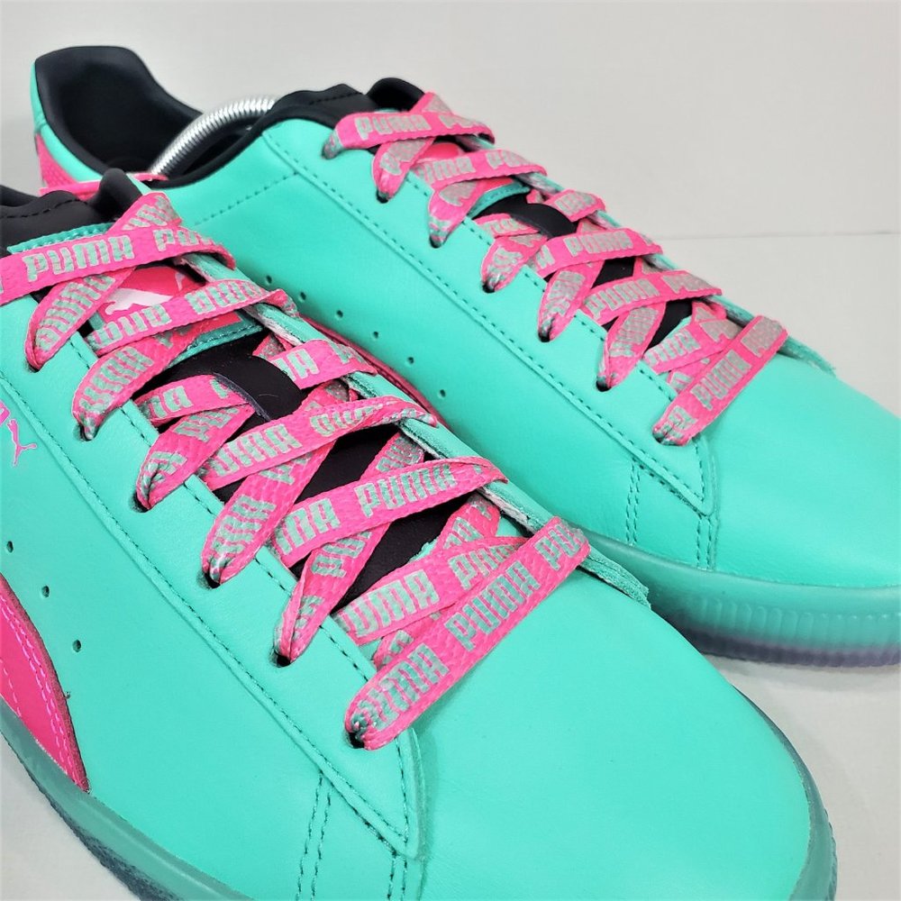 Puma Green and Pink Clyde South Beach Palm Tree Sneakers Men’s Size 11 - Picture 10 of 16